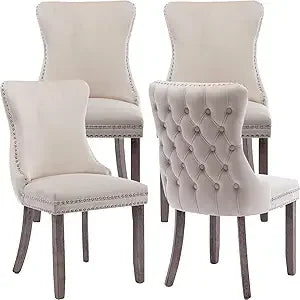 Black Velvet Dining Chairs Set of 4