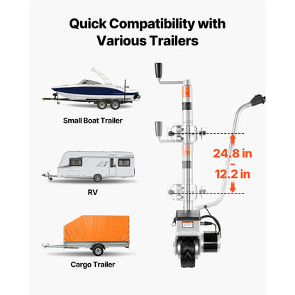 Electric Trailer Dolly 5500lbs, 2V Motorized Jockey Wheel