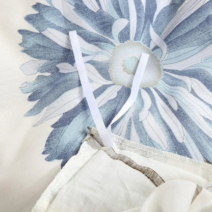 Reversible Floral 100% Cotton King Bedding Set with Duvet Cover