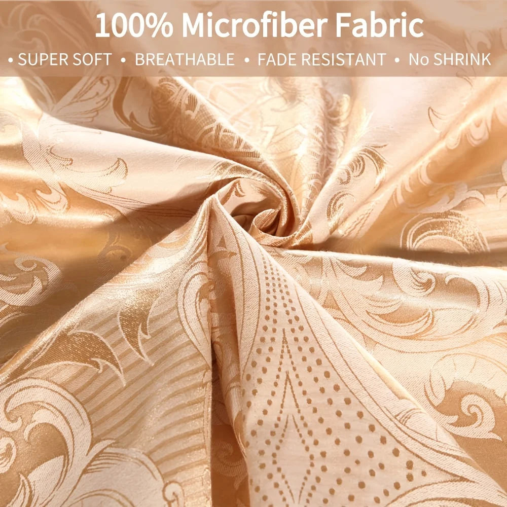 Three-Piece Luxurious Satin European Classic Damask Duvet Cover