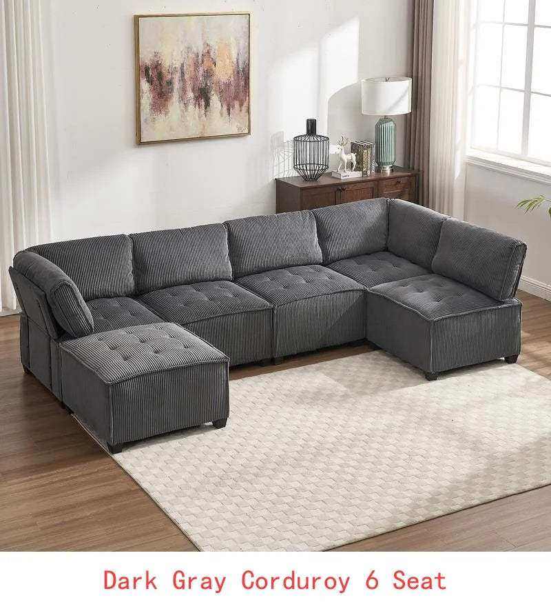 Modular Sectional Sofa U-Shaped Couch with Reversible Chaise