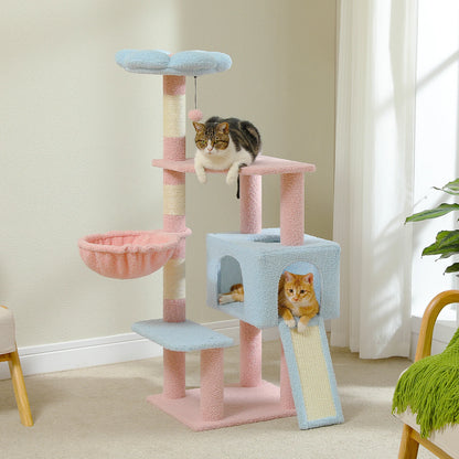 Multi-Level Cat Tower with Scratching Posts, Hammock