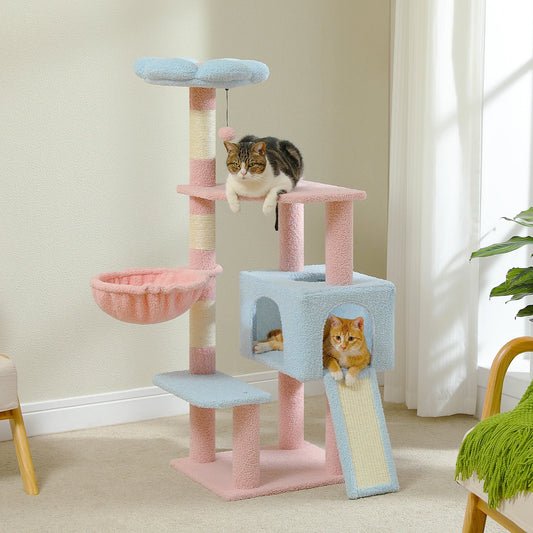 Multi-Level Cat Tower with Scratching Posts, Hammock