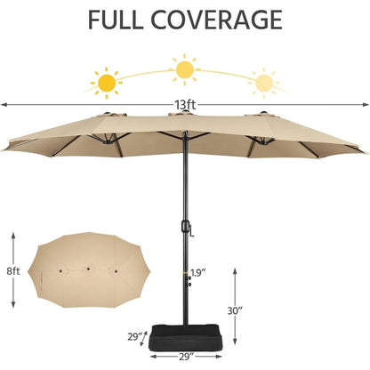 13 ft Triple-size Patio Umbrella w/Base Included