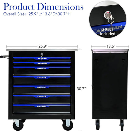 7 Drawer Rolling Tool Chest with Locker