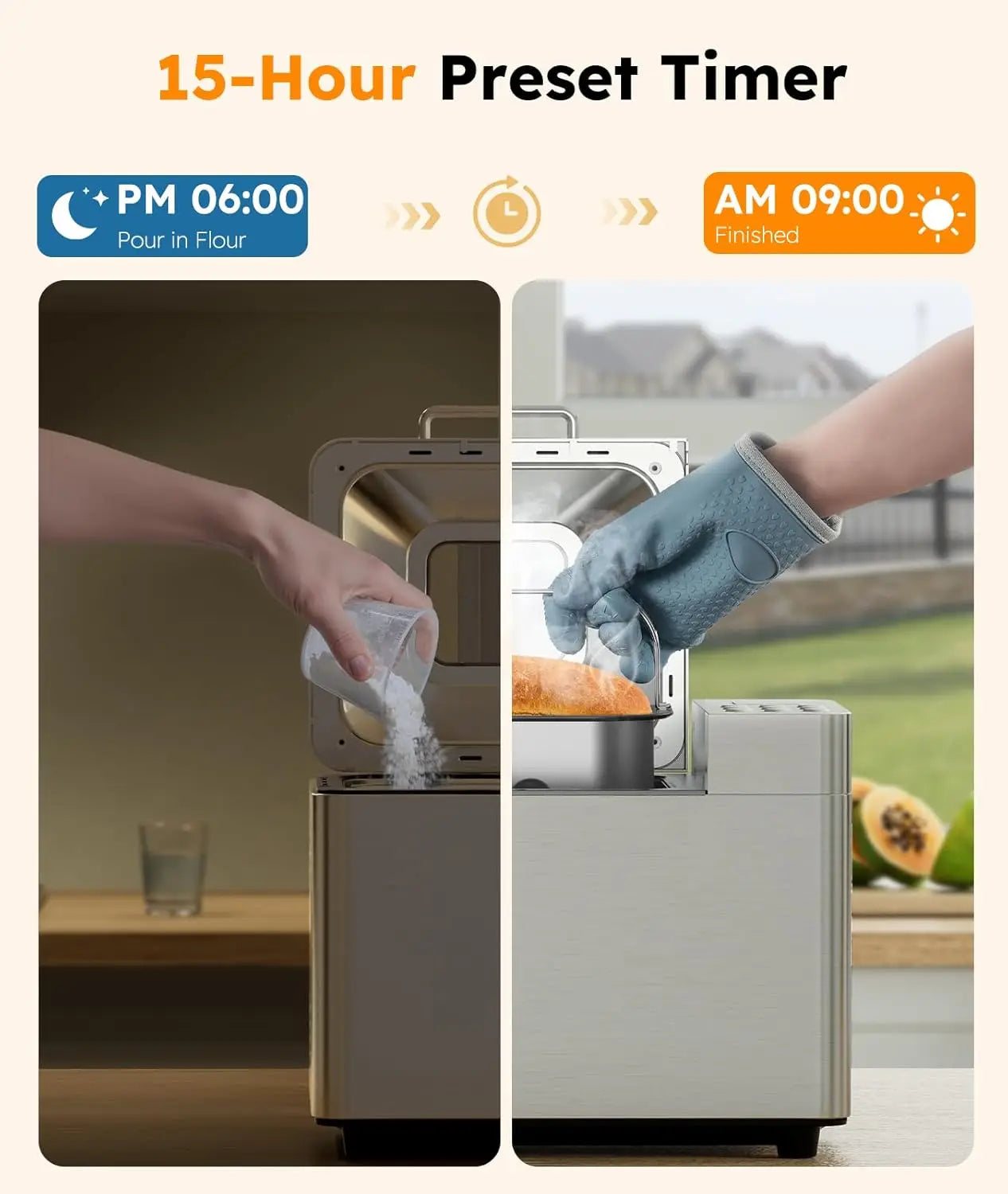 17 in 1 Automatic Stainless Steel Bread Machine,