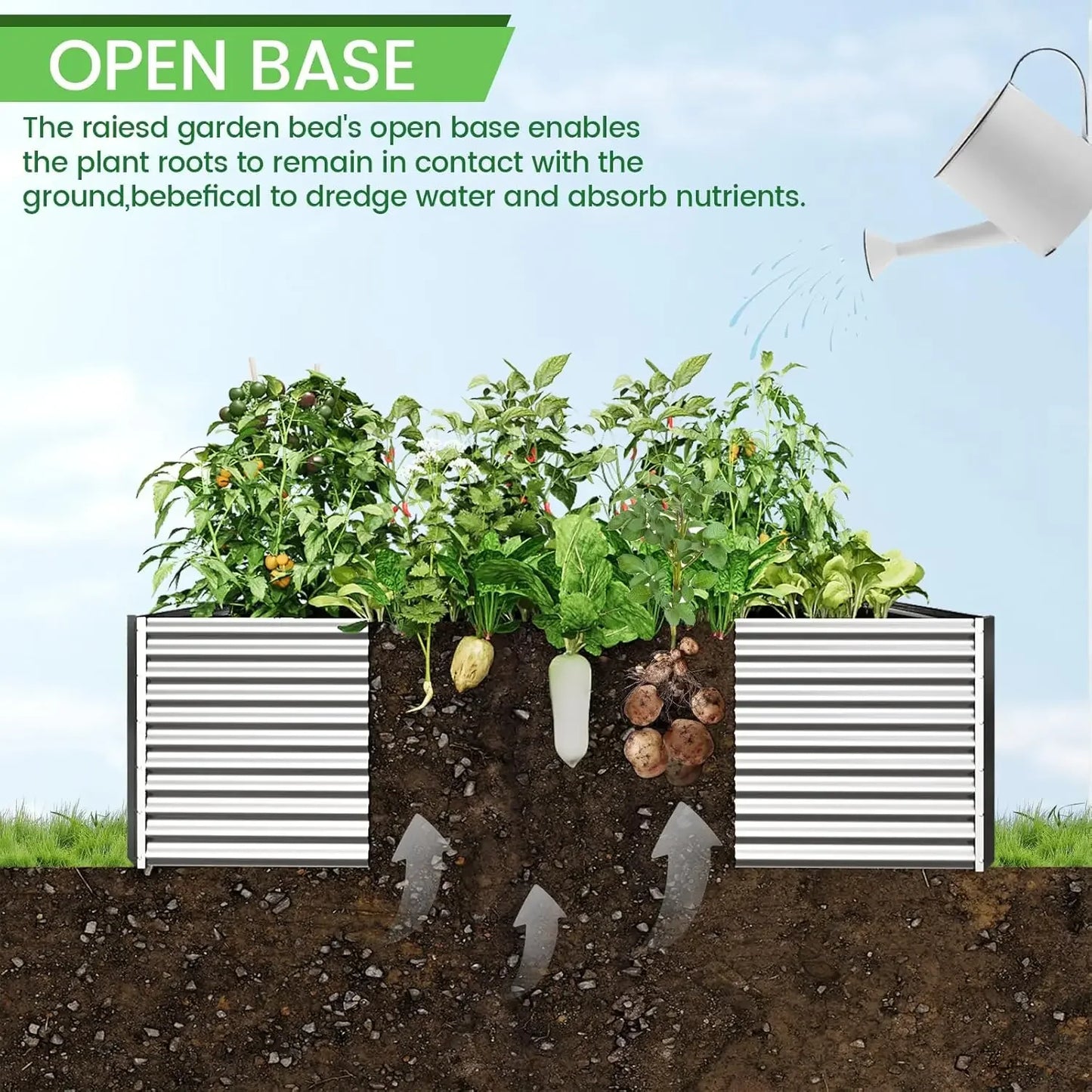 NEW 2pcl 8x4ft Galvanized Raised Vegetable and Flower Garden Bed