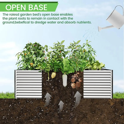 NEW 2pcl 8x4ft Galvanized Raised Vegetable and Flower Garden Bed