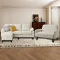 Corduroy Sectional Sofa Set with Storage Ottoman