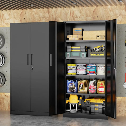 71" H Garage Storage Cabinet with Wheels