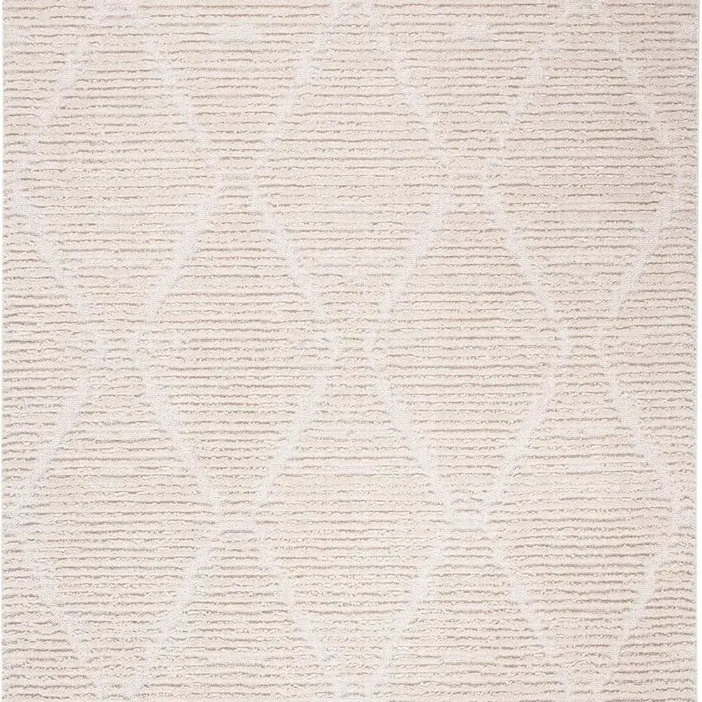 Marrakech Collection 8x10 Beige Moroccan Boho Tribal Tassel Area Rug, Non-Shedding & Easy to Clean, Perfect for Living Room, Bed