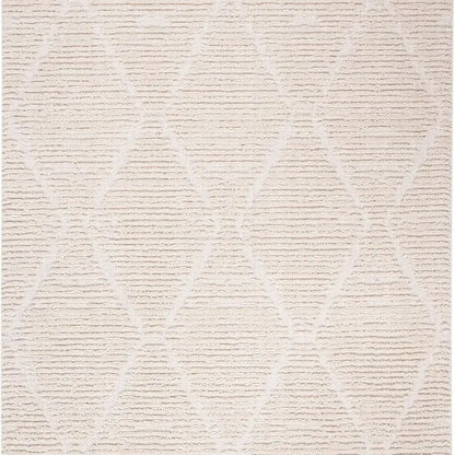 Marrakech Collection 8x10 Beige Moroccan Boho Tribal Tassel Area Rug, Non-Shedding & Easy to Clean, Perfect for Living Room, Bed