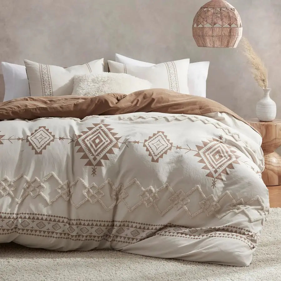 King Size Boho 3 Piece Duvet Cover Set