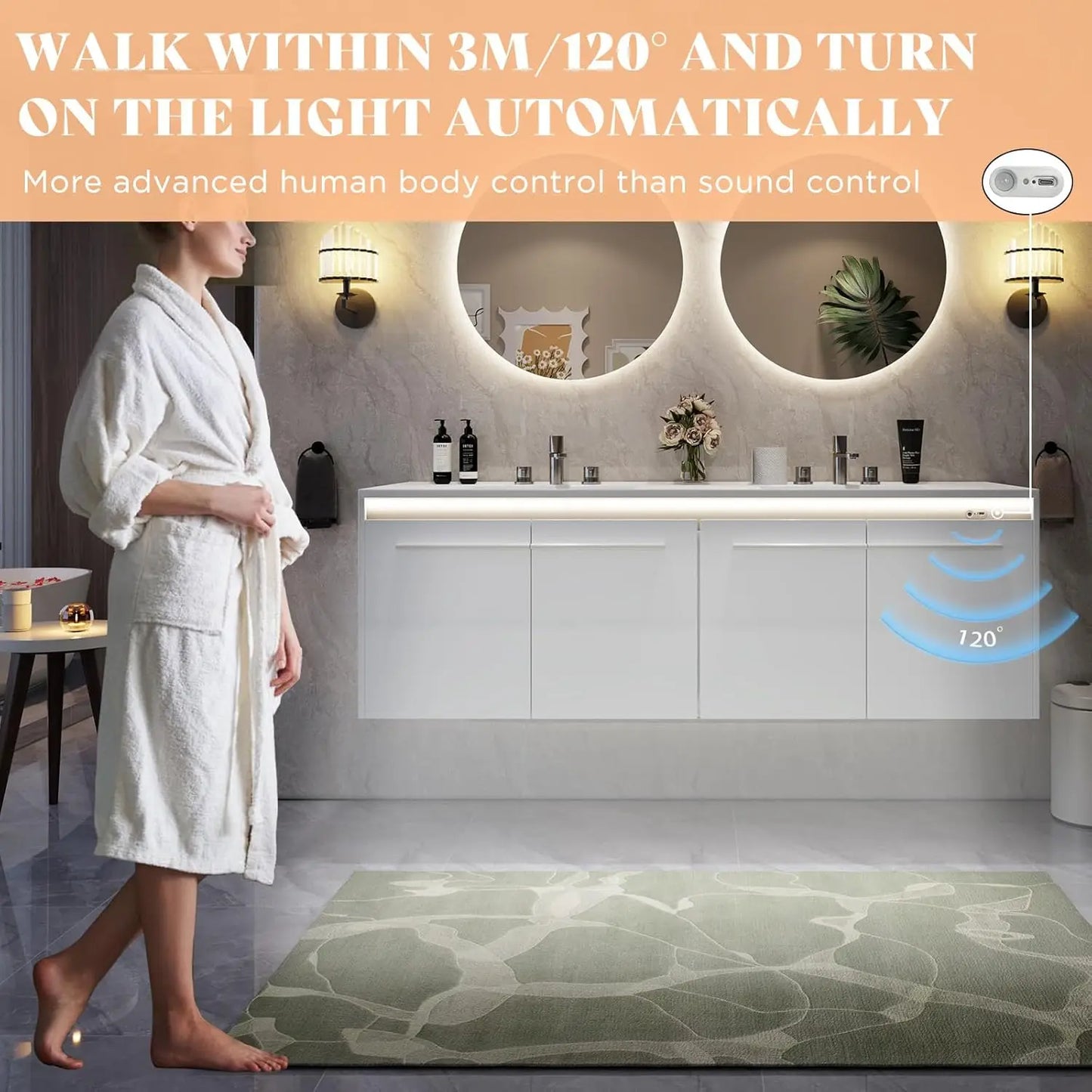 60" LED Floating Bathroom Double Vanity with Sink Combo