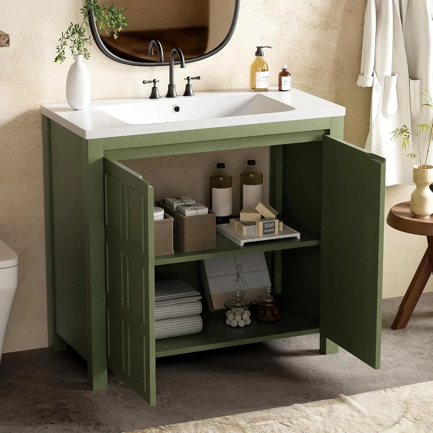 36in Free Standing Bathroom Vanity with Ceramic Sink