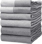 Premium Cotton Kitchen Towels, 6 Pack, Highly Absorbent with Hanging Loop
