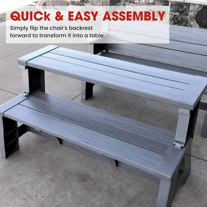 2-in-1 Outdoor Convertible Bench to Picnic Table |