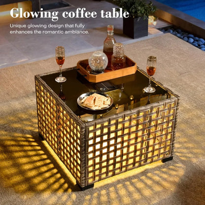 5 Piece Rattan Wicker Outdoor Patio Furniture Set