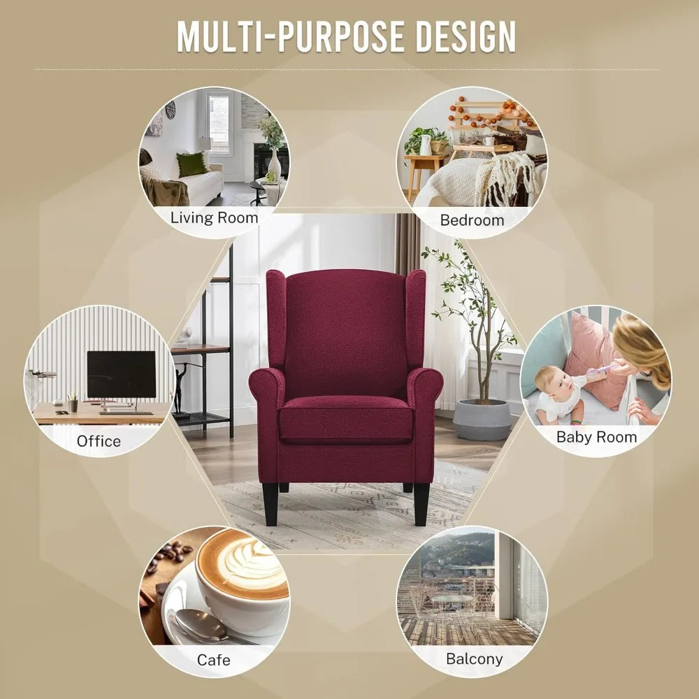 Modern  Chenille Fabric Accent Armchair