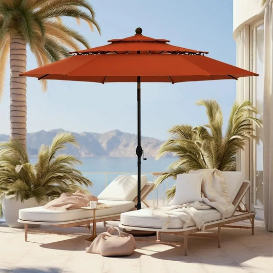 10ft Auto-Tilt Outdoor Patio Umbrella