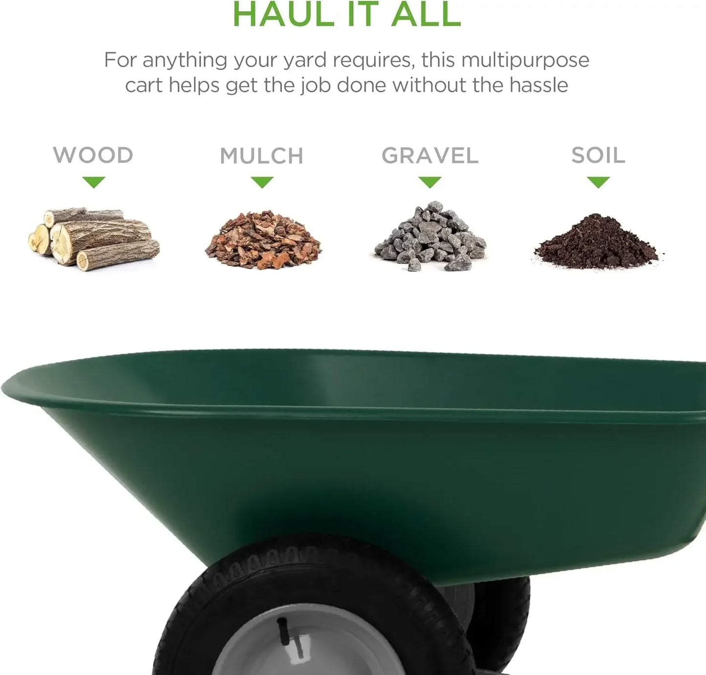 Dual-Wheel Garden Cart w/Built-in Stand