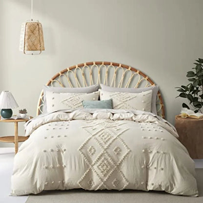 King Size Tufted Duvet Cover Set for All Seasons