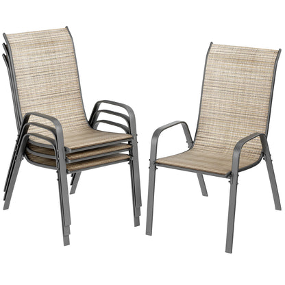 Set of 4 Stackable Outdoor Patio Dining Chair