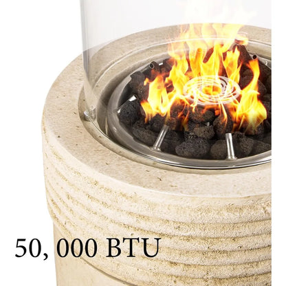 16-inch Outdoor Propane Fire Pit with Lava Rocks for Patio Use