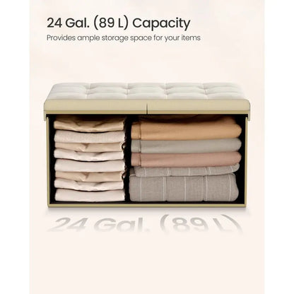 Mazie Collection 30 Inch Ottoman Storage Bench with Flip Lid