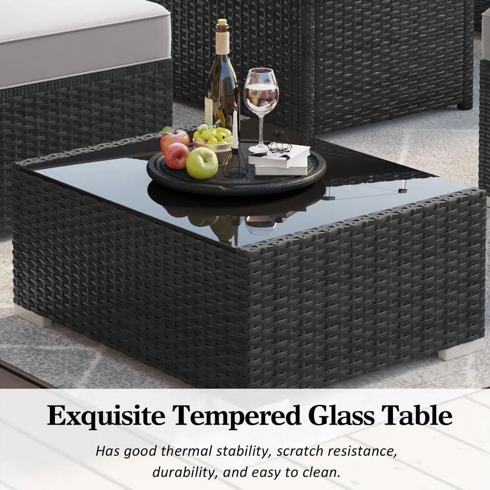 15-Piece Outdoor Patio Furniture Set with Fire Pit Table