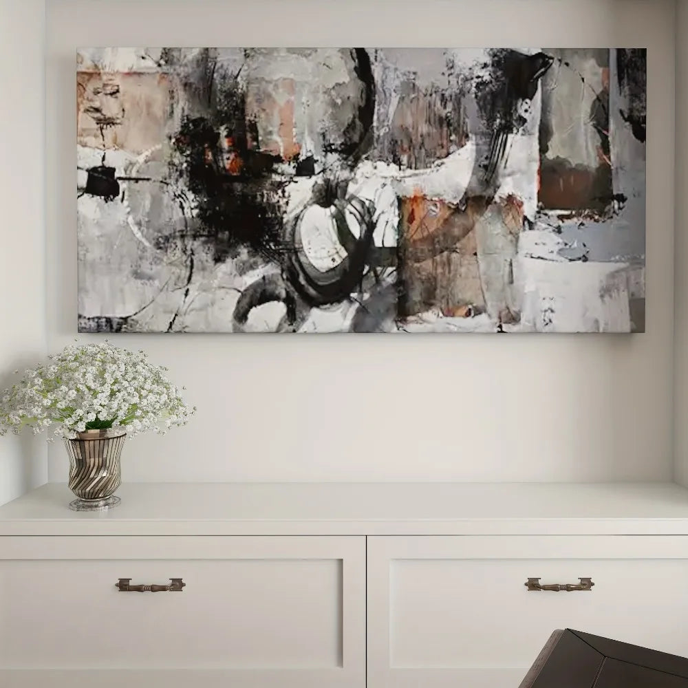 Contemporary Black and White Canvas Wall Art