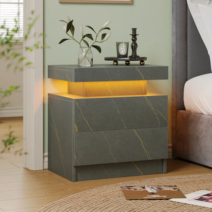 Cubehom LED Nightstands/End Table with 2 Drawers