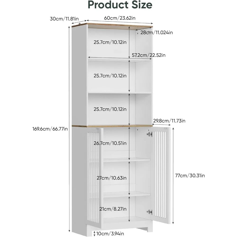 Tall Storage Cabinet with 2 Louvered Doors