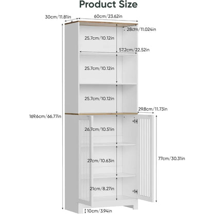 Tall Storage Cabinet with 2 Louvered Doors