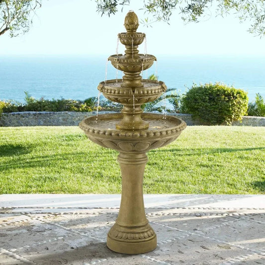 Sag Harbor Italian Outdoor Floor Water Fountain with LED Light