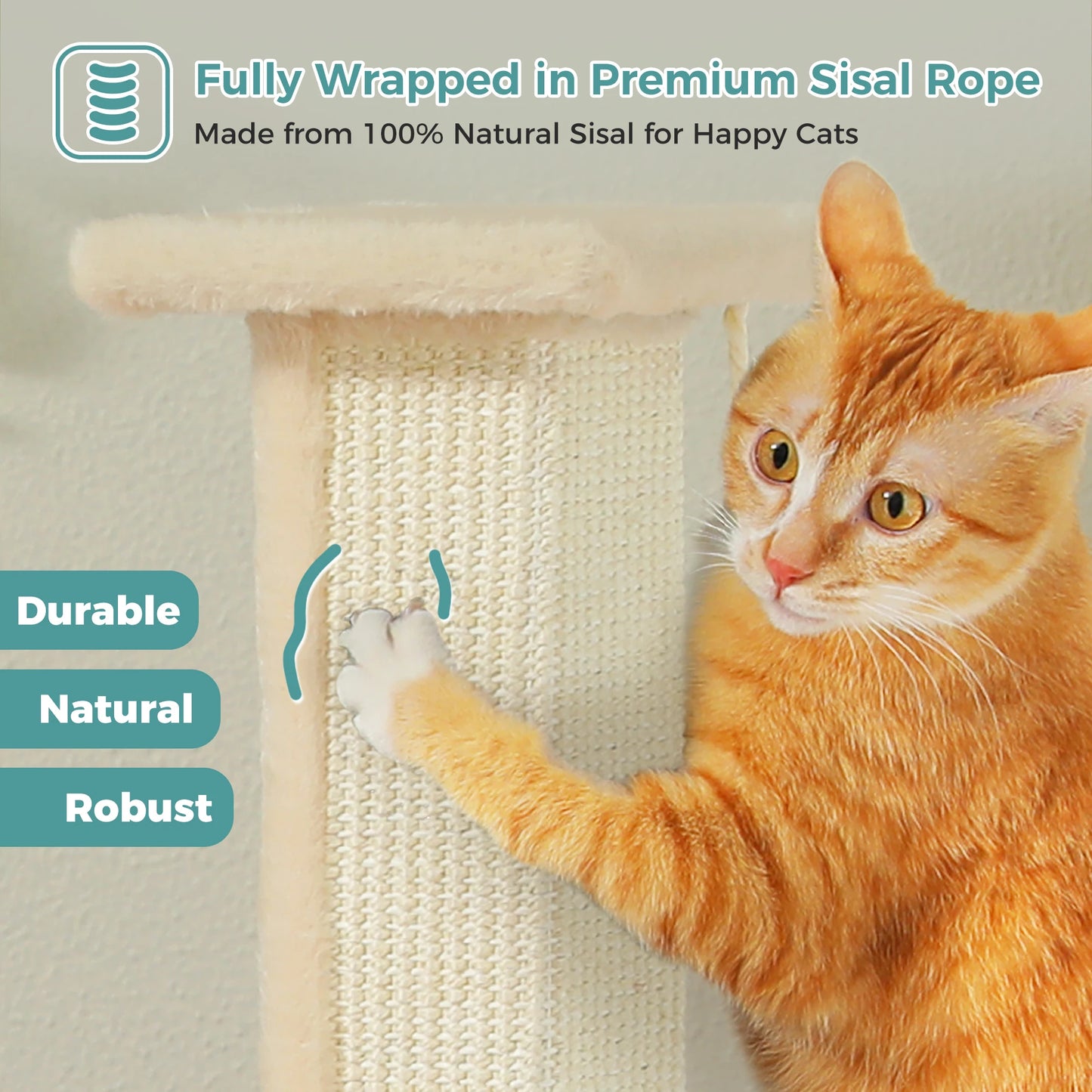 Large Cat Scratching Post With Dangling Ball