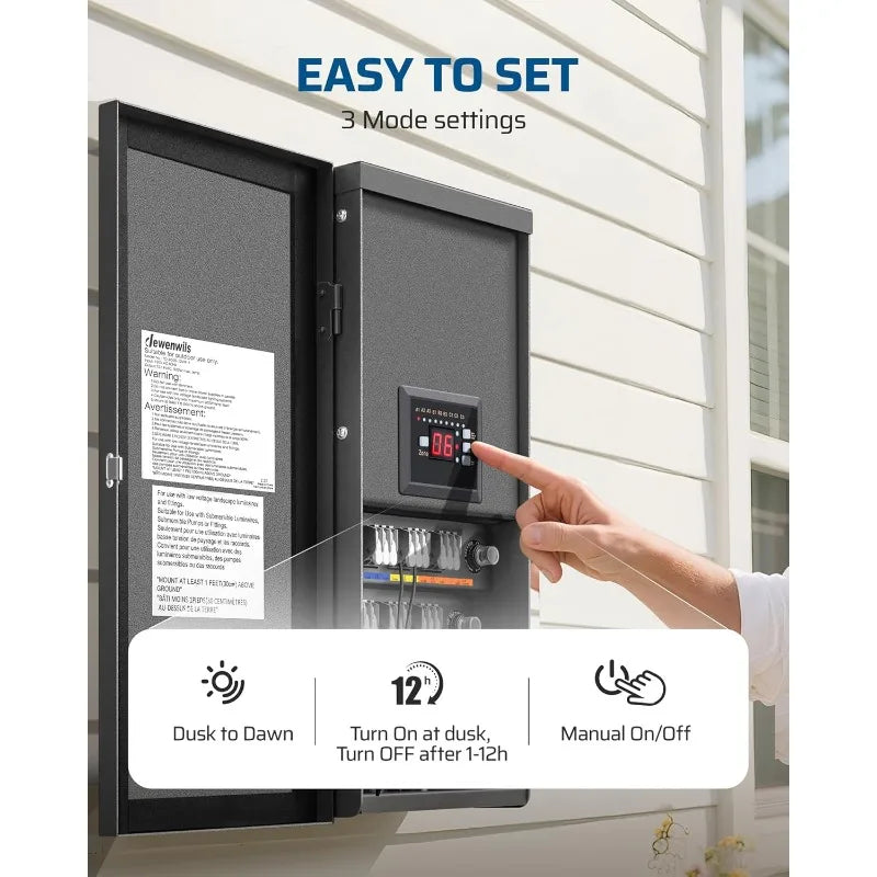 LED Landscape Transformer With Timer & Dusk To Dawn Sensor