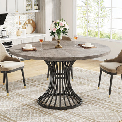 Round Farmhouse  Dining Table for 4-6 People