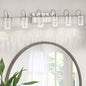 Brushed Nickel Bathroom Over Mirror Vanity Light with Crystal Bubble