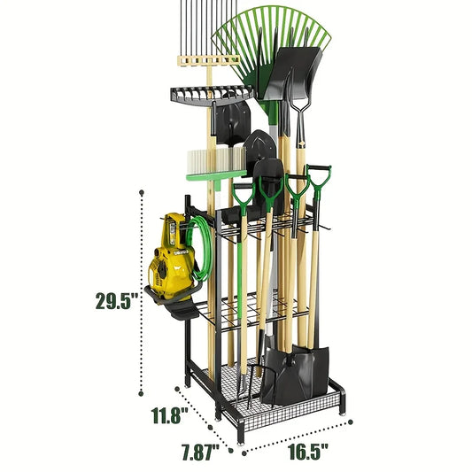 Heavy Duty Steel Garden Tool Rack On Wheels