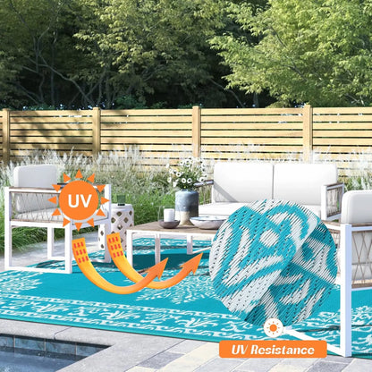 8x10 Waterproof Reversible UV Resistant Outdoor Rug