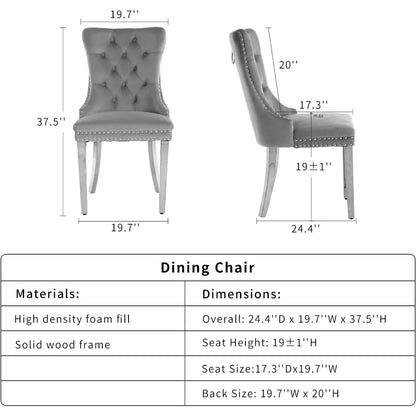 Black Velvet Dining Chairs Set of 4