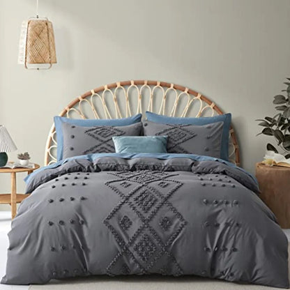 King Size Tufted Duvet Cover Set for All Seasons