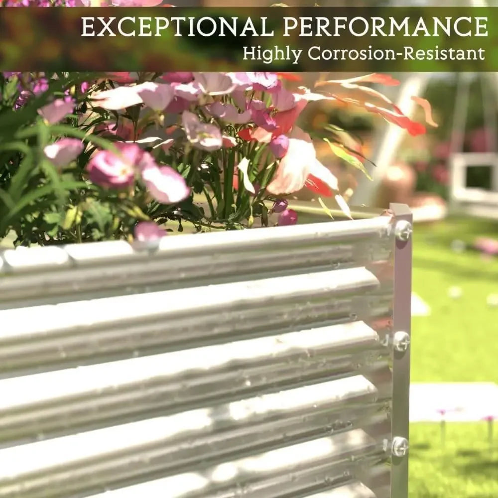 NEW 2pcl 8x4ft Galvanized Raised Vegetable and Flower Garden Bed