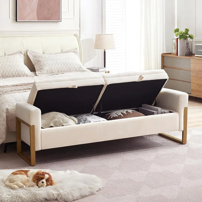 End of Bed Bench King Size Velvet Storage Bench