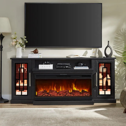 75" Electric Fireplace TV Entertainment Center Console