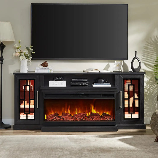 75" Electric Fireplace TV Entertainment Center Console