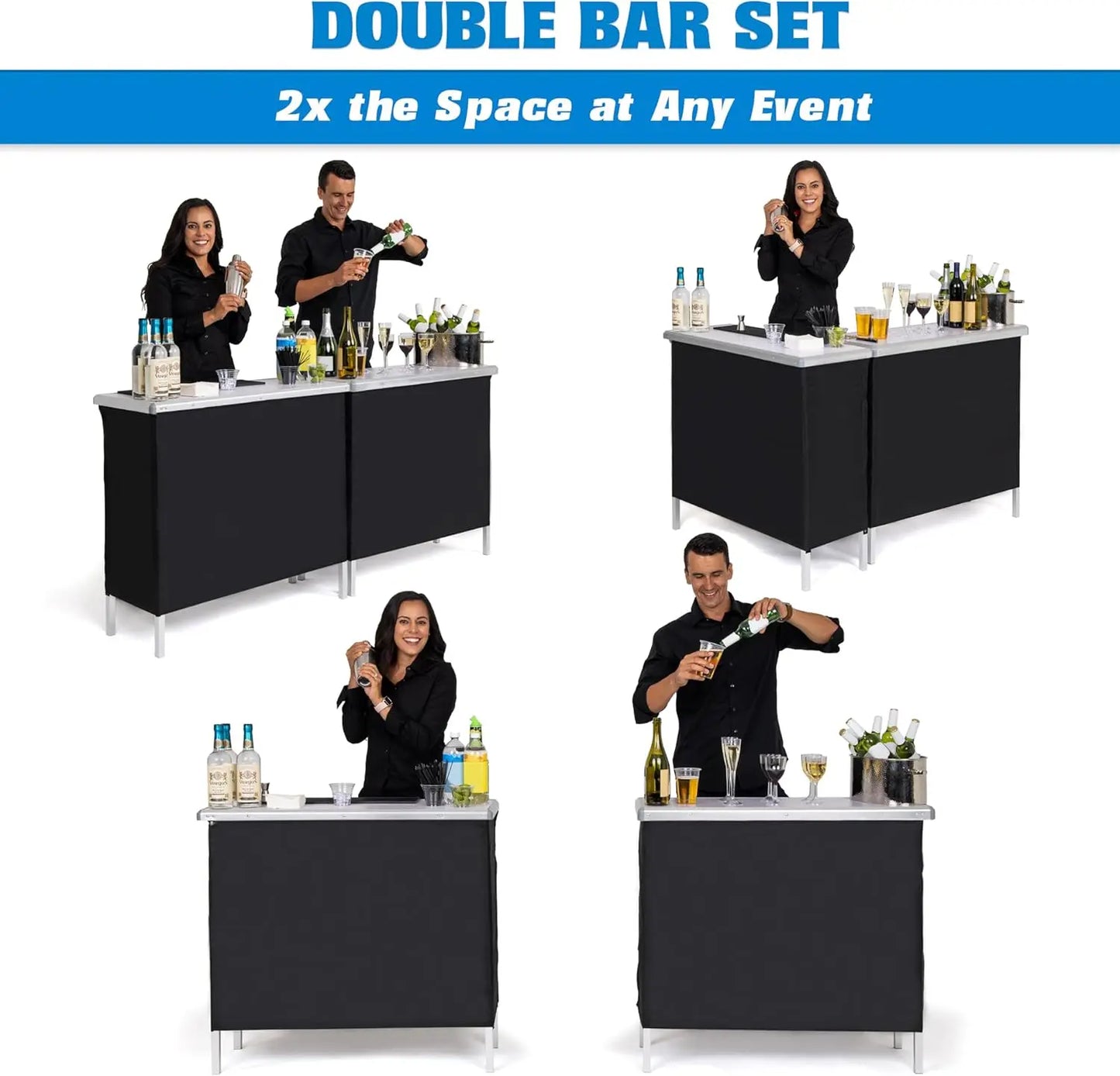 Mobile Bartender Station for Events - Includes Carrying Case