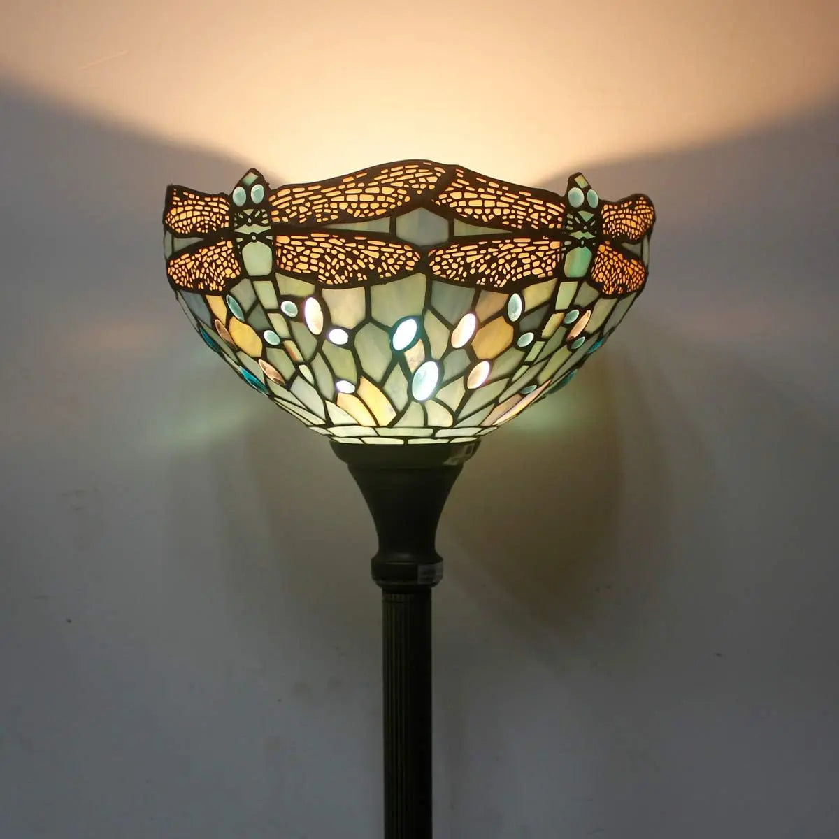 WERFACTORY Tiffany Floor Lamp Sea Blue Stained Glass