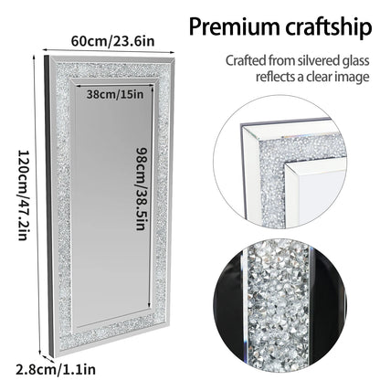 Charming Crushed Crystal Full Length Mirror